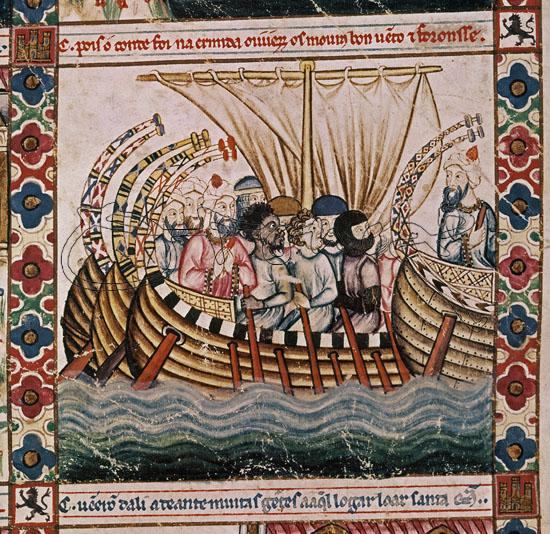 Cantigas de Santa Maria 95. Maurská flotila se snažila zajmout německého...